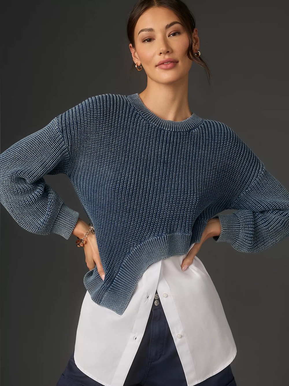 Pilcro Asymmetrical Twofer Sweater — Size XS